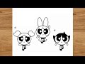 How To Draw The Powerpuff Girls كيفية رسم فتيات القوة 