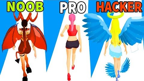 Noob vs Pro vs Hacker in Destiny Run 3D Game All Levels‏‏