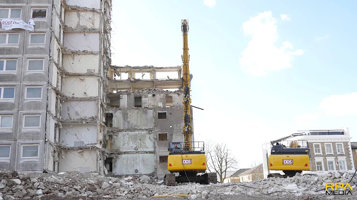 NEW Komatsu PC390 HRD High Reach Demolition machine working in London