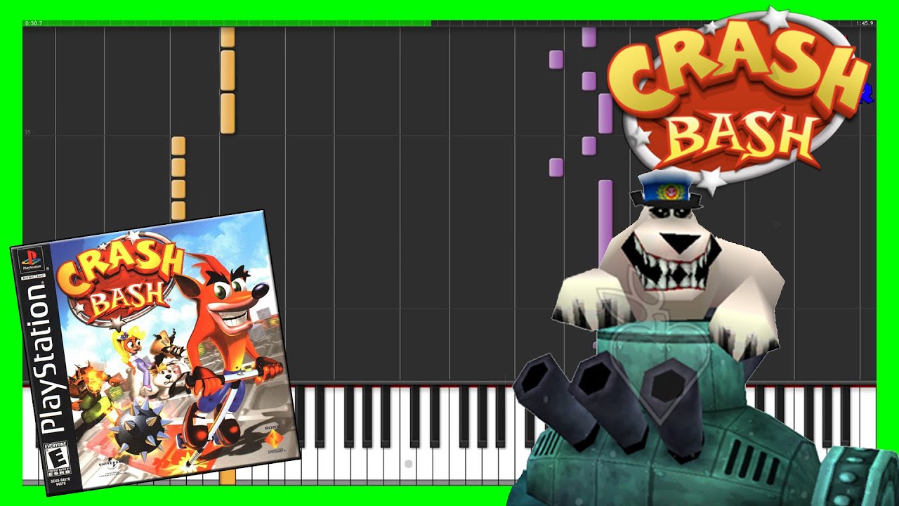 Bearminator Theme Crash Bash Piano Tutorial [Synthesia♫] YouTube