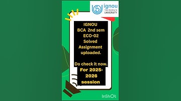 IGNOU BCA ECO-02( Accountancy -I)Solved assignment 2025-2026#viralshorts #viral