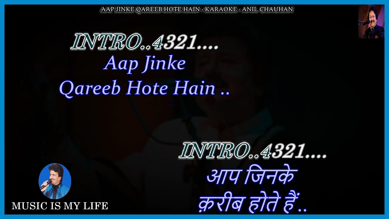 Aap Jinke Qareeb Hote Hain Karaoke With Scrolling Lyrics Eng. & हिंदी