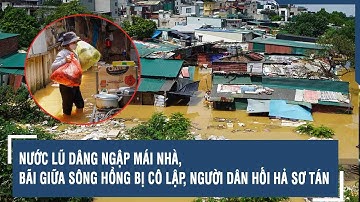 Nước lũ dâng ngập mái nhà, bãi giữa sông Hồng bị cô lập, người dân hối hả sơ tán