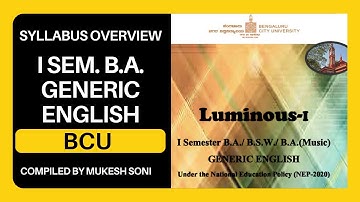 BCU-1st B.A.Generic English Syllabus