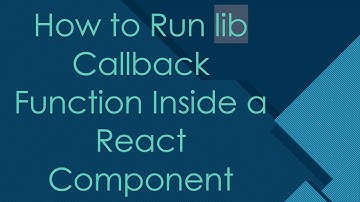 How to Run lib Callback Function Inside a React Component