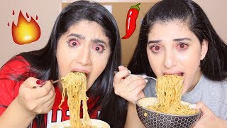 أكلنا أحر و آخطر اندومي في العالم | العقاب كان قوووي !! screenshot 2