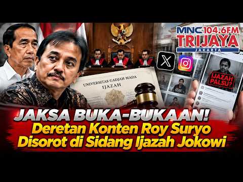 Sidang Perdana Roy Digelar! Jaksa Ungkap 28 Unggahan soal Ijazah Jokowi dalam Dakwaan | Trijaya