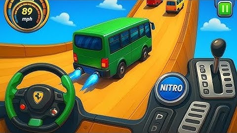 Crazy Bus Mega Ramp Challenge Impossible Tracks Impossible Racing Android Game Play 
