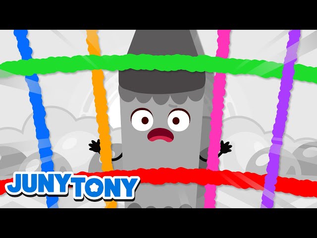 The Naughty Gray Crayon | Crayon Fairies +More | Color Songs for Kids | JunyTony class=