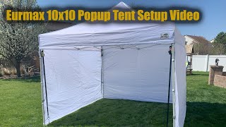 Eurmax 10x10 Popup Tent Setup and Installation