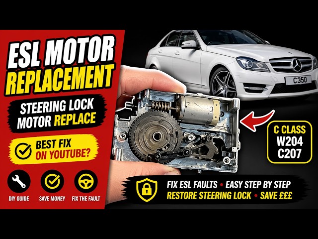 メルセデスベンツ　Cクラス　W204　ESL Mercedes W204 Electric Steering Lock (ESL) Motor Repair