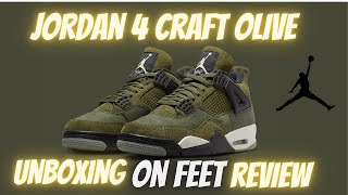 JORDAN 4 CRAFT OLIVE UNBOXING ON FEET REVIEW