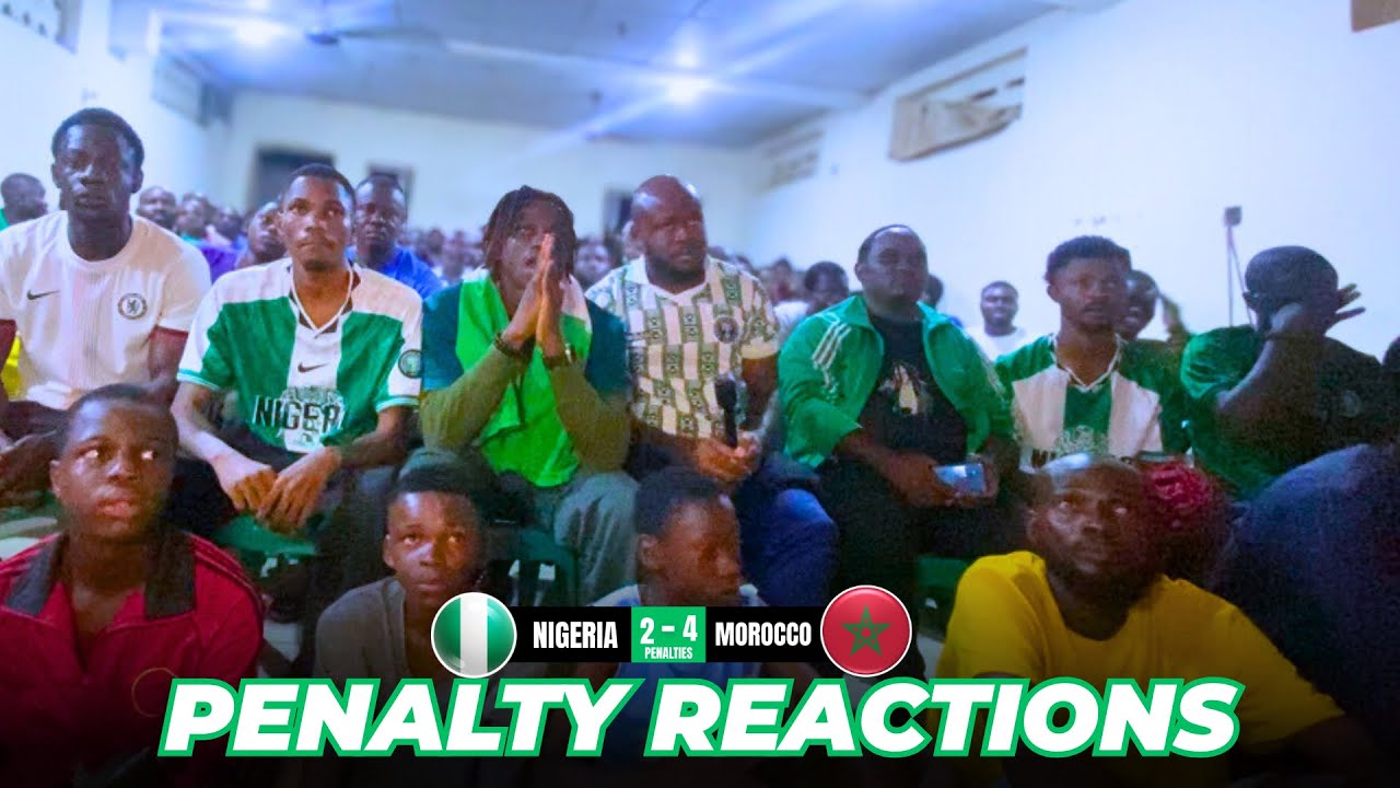 FULL PENALTY REACTIONS | NIGERIA VS MOROCCO AFCON SEMI FINAL HIGHLIGHTS