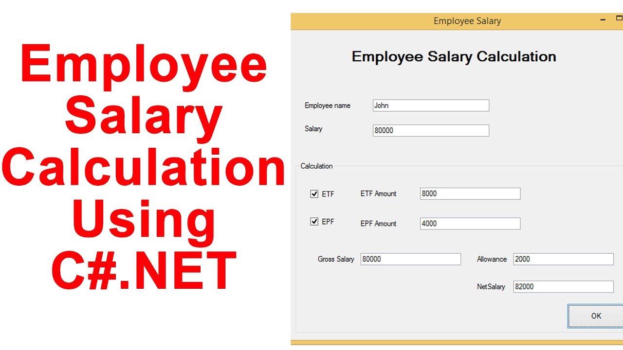 Employee Salary Calculation Using Cnet Youtube