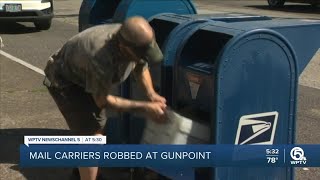 Mail carriers targeted in armed robberies, postal service looking to ID suspects