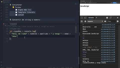 Curso JavaScript - Strings, formas de concatenar