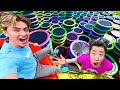 24 Hours in WORLD'S BIGGEST BACKYARD TRAMPOLINE PARK!!