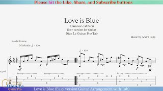 Love is Blue (Easy version Guitar Arrangement with Tab)
