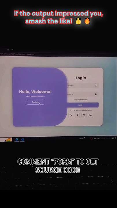 🔐 Animated Login & Register Form | HTML CSS JavaScript #webdevelopment #coding #htmlcssjavascript
