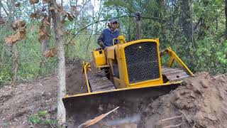 Cutting atv trails with John Deere 350 Bulldozer