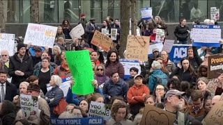 Hundreds gather at Boston City Hall in support of Mayor Wu and immigrant communities