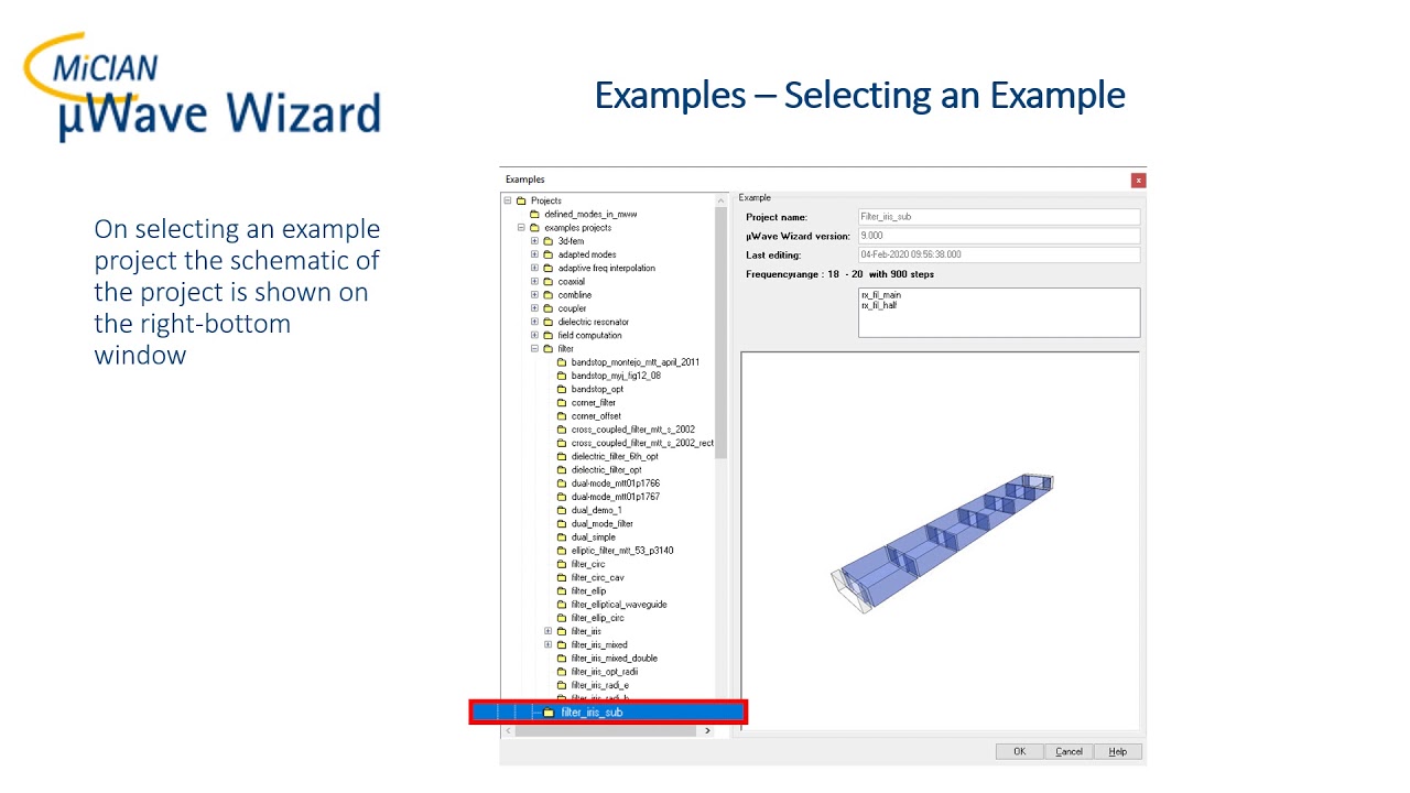 µWave Wizard - Start with using an example