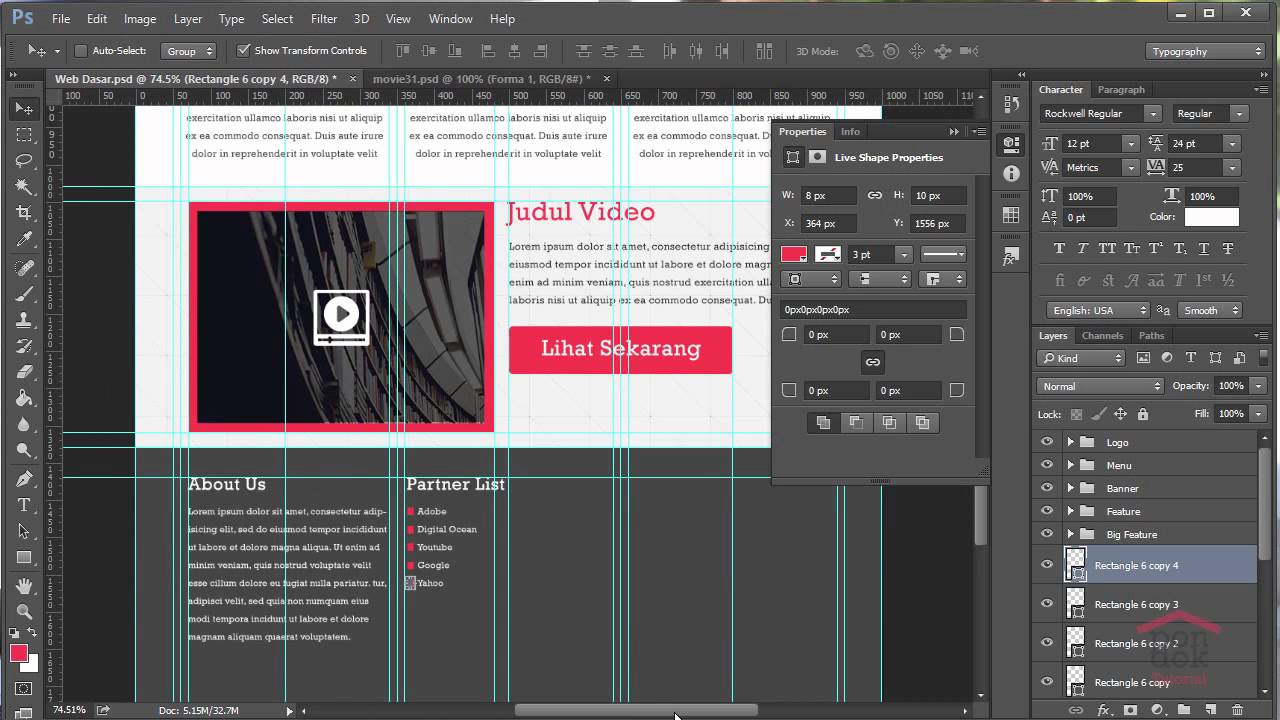  Cara  Membuat Desain  Web Di  Photoshop  Part 8 Pembuatan 