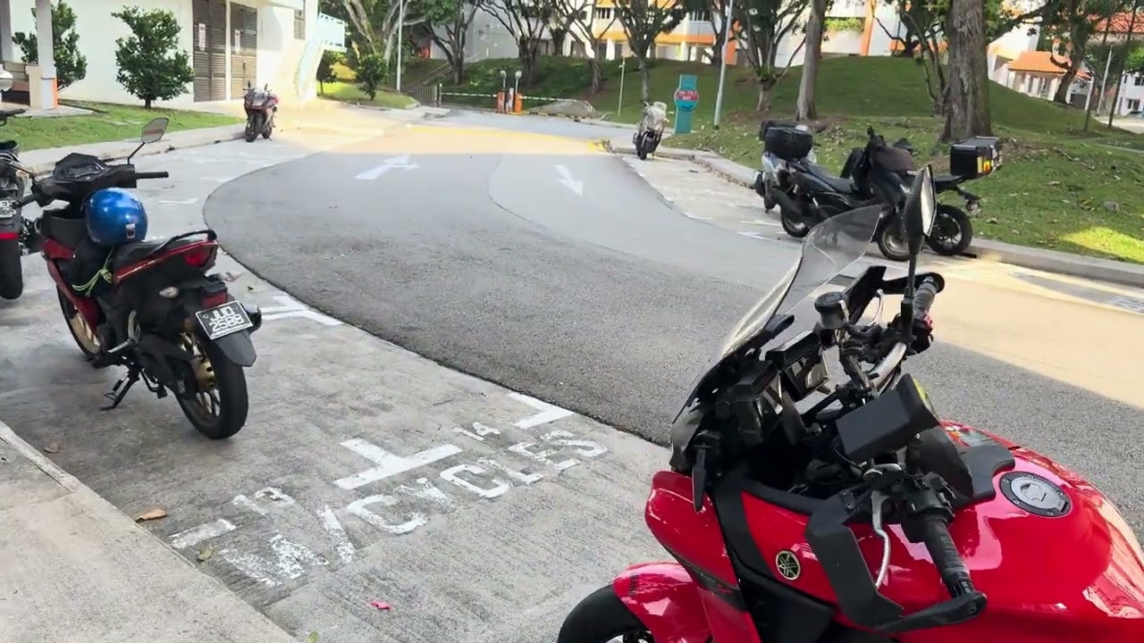 Walking in Singapore street and apartments 