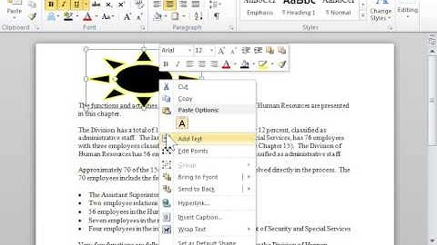 Insert Text in a Shape - Word 2010