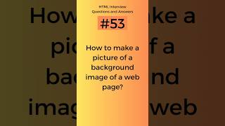 How to add Background image of a web page | HTML Interview Questions and Answers Part - 53 #shorts