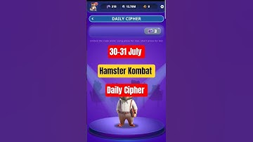Hamster Kombat Daily Cipher | 30-31 July | Hamster Kombat Gamedev Daily Cipher #kdp_gaming