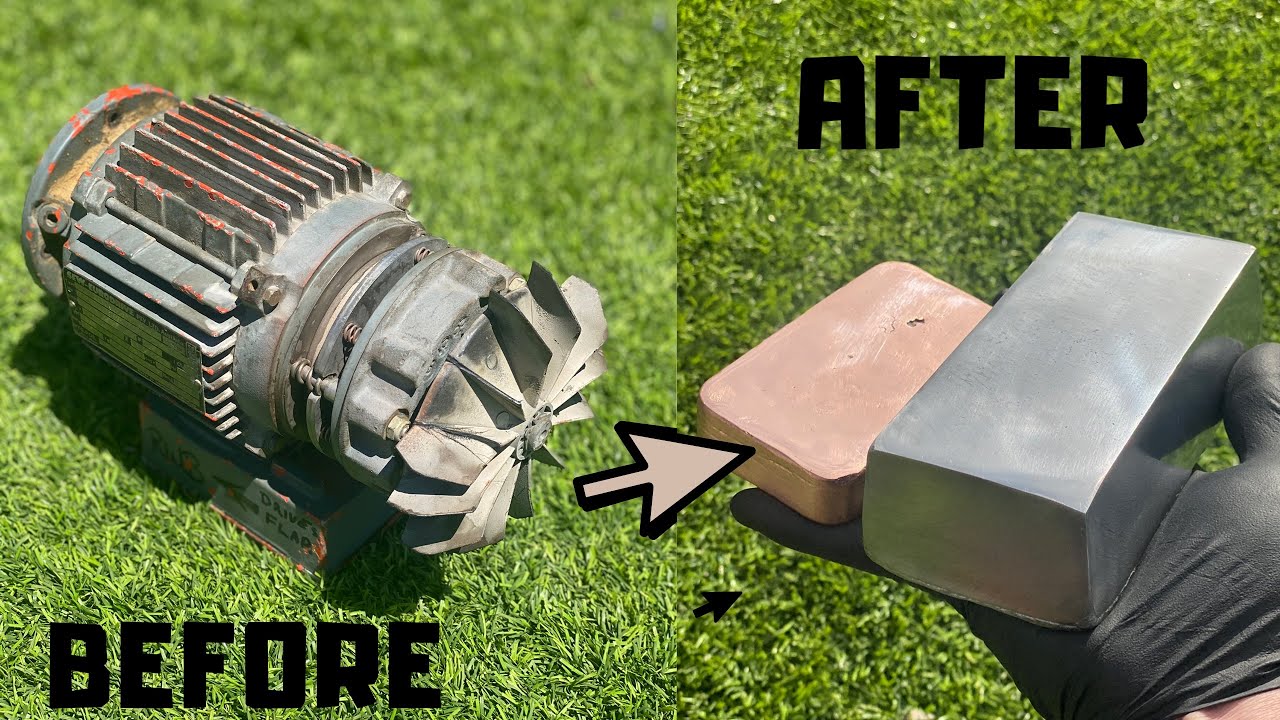 Scrap Motor Melt Down - Copper Aluminum - Orc Coins - ASMR Metal Melting - BigStackD Casting