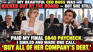 MY BEAUTIFUL CEO BOSS WAS KICKED OUT BY THE BOARD — BUT SHE STILL PAID MY FINAL $840 PAYCHECK. I ...