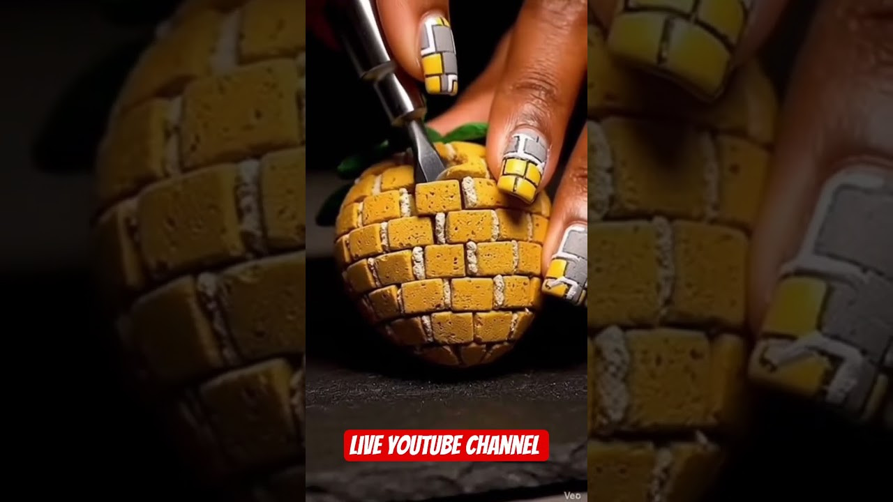 Cutting a Yellow Brick Strawberry 🍓💛 | Ultra Crunchy ASMR Brick 