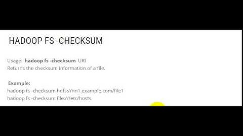 HADOOP FS  CHECKSUM