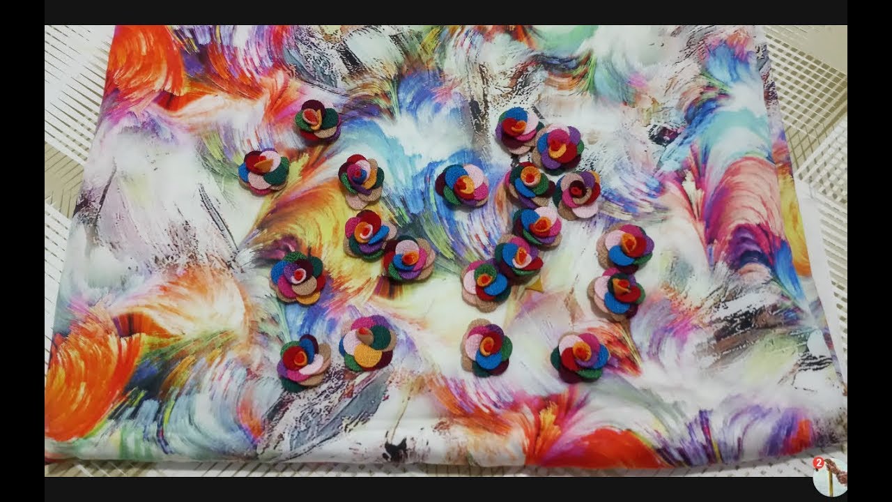 تفصيل وخياطة قندورة للعيد والصيف بورود جديدة جزء الفصالة