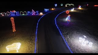 Aerial tour of Starry Nights at Shelby Farms Park in Memphis, TN