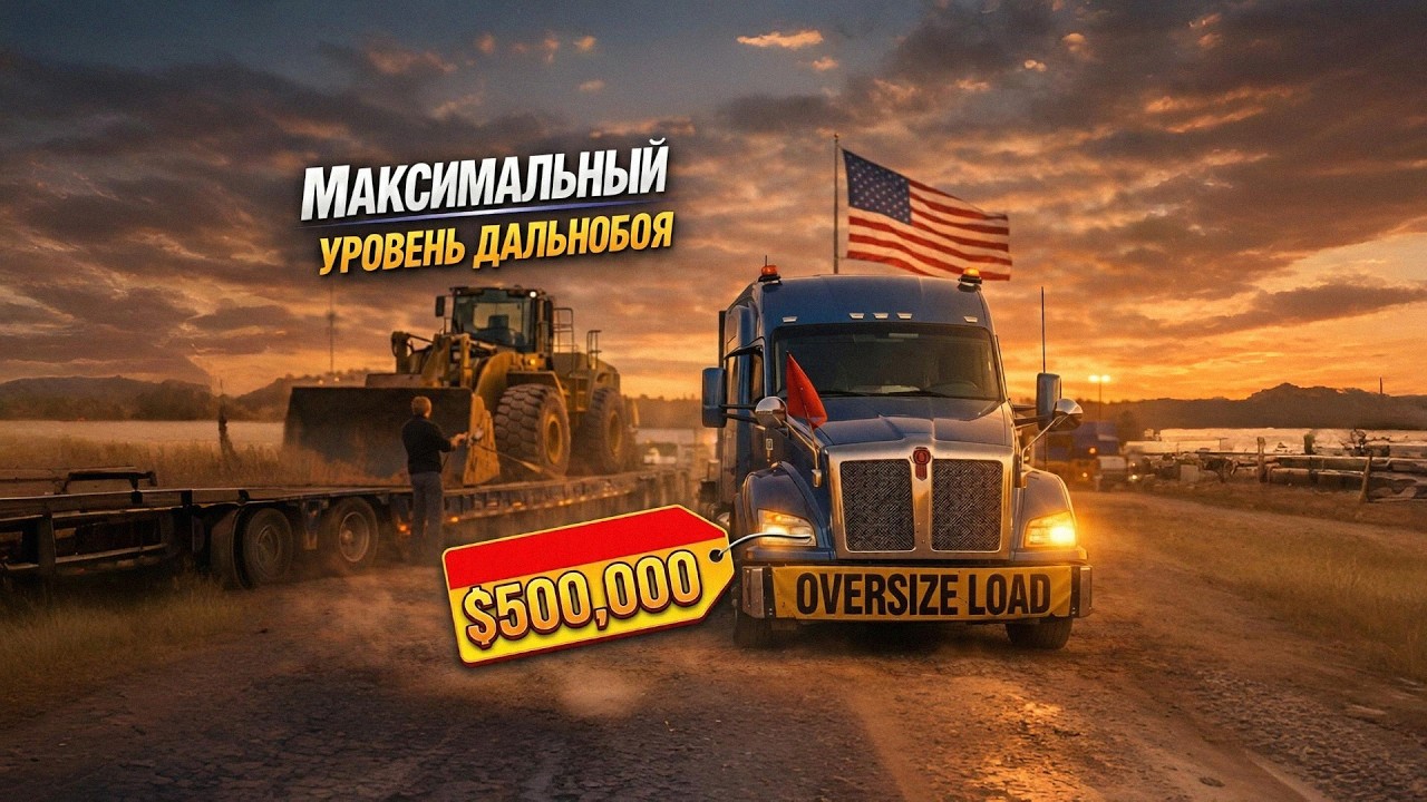 Доверили трак за 500к$. В 24 вышел на МАКСИМАЛЬНЫЙ уровень дальнобоя. Вожу только OVERSIZED.