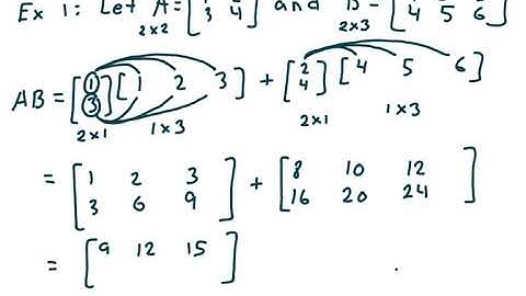 Linear Algebra, Section 1.3, matrix multiplication (Column Row Expansion), @jonathansegal7398