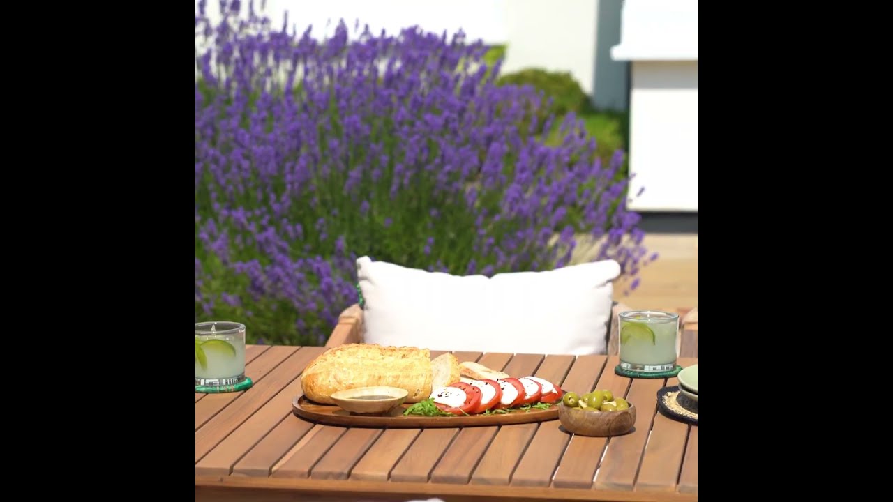 Aida 4 Seat Acacia Wood Rope Dining Set, with Garden Furniture Spain