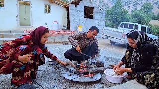 The romantic and relaxing life of a happy family in a beautiful mountain