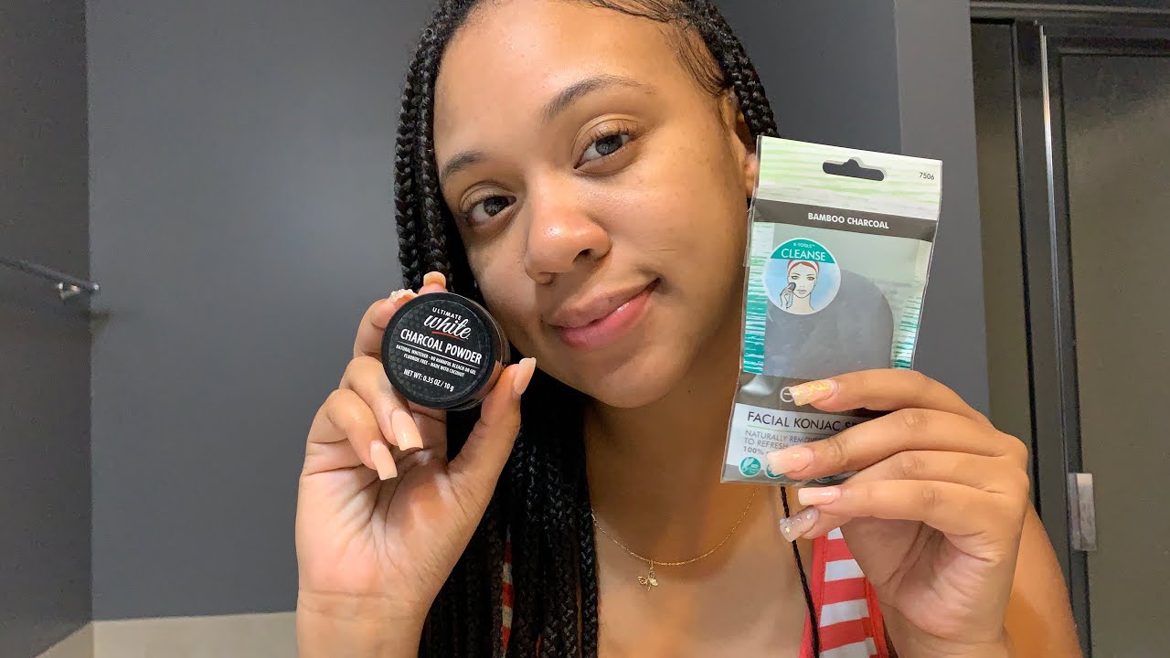 Dollar Tree Bamboo Charcoal Facial Sponge + Ultimate White Charcoal Powder (Review)