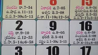 2019 December Telugu Calendar Important Days