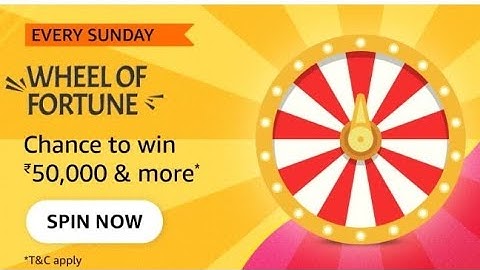 Amazon Every Sunday Wheel Of Fortune Quiz Answers Today | Win 50000 | Amazon Pay Balance | Amazon