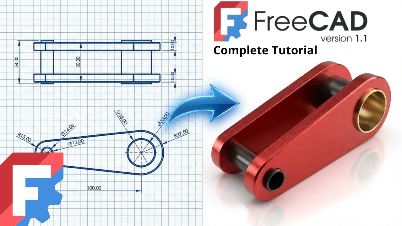 FreeCAD — Полный пошаговый учебник для начинающих. Упражнение 24.