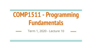 Lecture 10, COMP1511 - Programming Fundamentals 2020 Term 1 (Live Streamed)