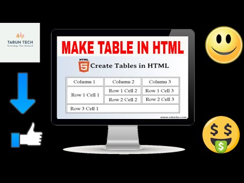 How to make Table in HTML using (Notepad) by Tarun!!!