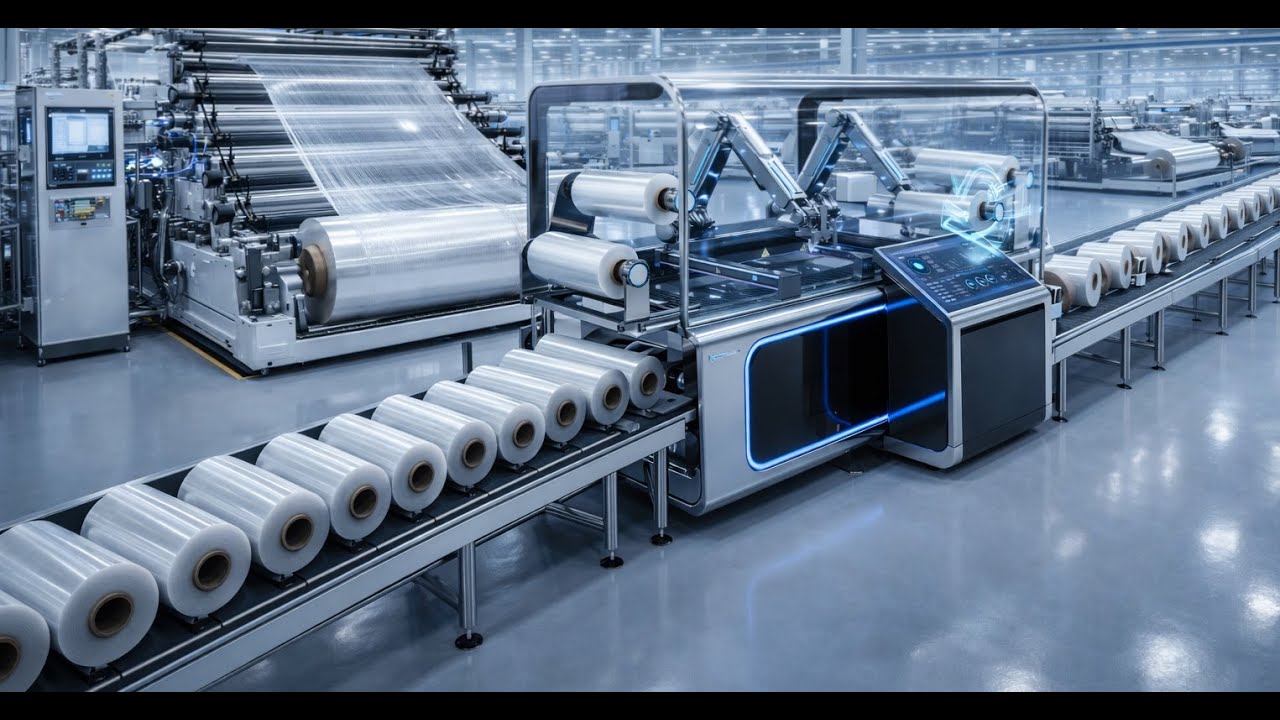Inside the Largest High-Tech Stretch Film Factory You've Never Seen Before (Full Process)