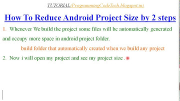 Reduce the size of android studio project  programmingcodetech