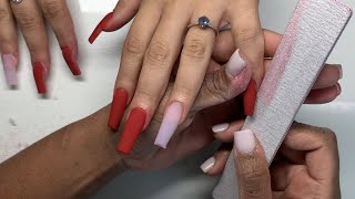 Red Coffin Sweater Accent Acrylic Nail